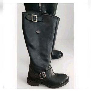 Harley-Davidson Black Leather Moto Riding Boots